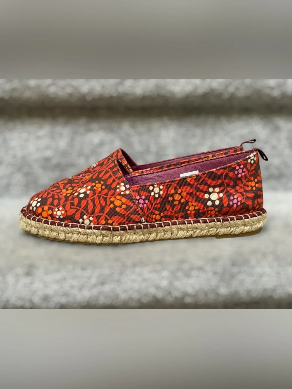 Gudrun‎ Sjödén Floral Espadrille Flats Slip On Shoes Boho Lagenlook Summer Beach